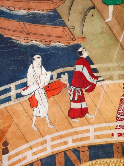 Osakazu Byobu - Paravent japonais à huit panneaux (peinture) - Japanese School