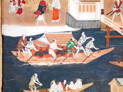 Osakazu Byobu - Paravent japonais à huit panneaux (peinture) - Japanese School