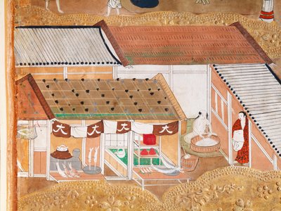 Osakazu Byobu - Paravent japonais à huit panneaux (peinture) - Japanese School