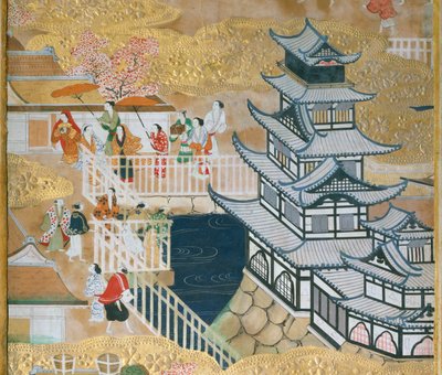 Osakazu Byobu - Paravent japonais à huit panneaux (peinture) - Japanese School