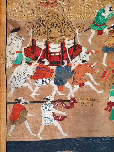Osakazu Byobu - Paravent japonais à huit panneaux (peinture) - Japanese School