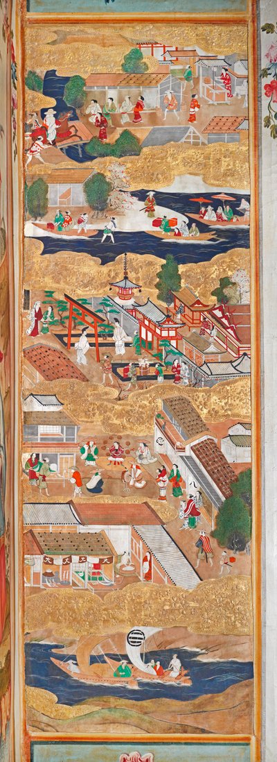 Osakazu Byobu - Paravent japonais à huit panneaux (peinture) - Japanese School