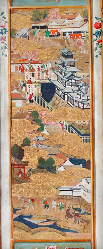 Osakazu Byobu - Paravent japonais à huit panneaux (peinture) - Japanese School