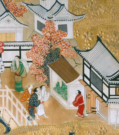 Osakazu Byobu - Paravent japonais à huit panneaux (peinture) - Japanese School