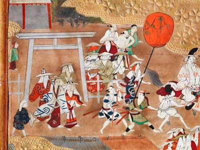 Osakazu Byobu - Paravent japonais à huit panneaux (peinture) - Japanese School