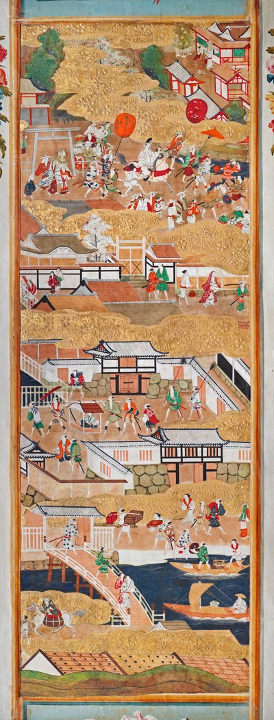 Osakazu Byobu - Paravent japonais à huit panneaux (peinture) - Japanese School