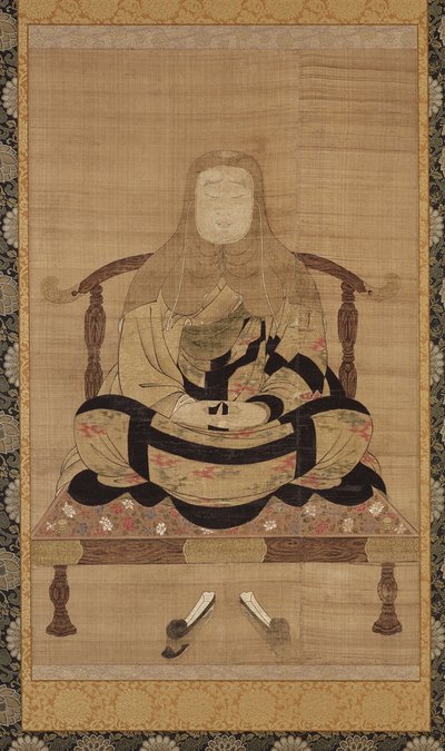 Portrait de Tendai Daishi, période Nanbokucho - Japanese School
