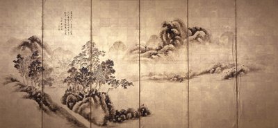 Recto : Paysage après Mi Fei, c.1810 - Japanese School