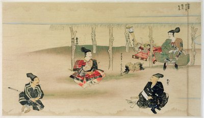 Samouraï Takezaki livre les têtes de deux envahisseurs mongols à Adachi Morinume pendant l