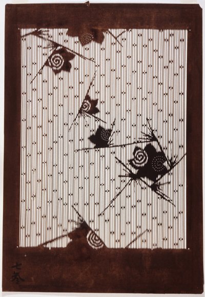 Pochoir : Hibiscus et moineau - Japanese School