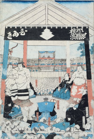 Lutteurs de sumo sur le point de commencer un match - Japanese School
