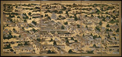 Vues de Kyoto et de ses environs (Rakuchu rakugai zu), vers 1616-1624 (encre, couleur et feuille d