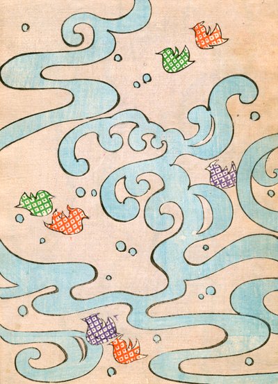 Gravure sur bois en couleur d