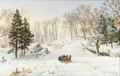 Hiver sur Ravensdale Road, Hastings-on-Hudson - Jasper Francis Cropsey
