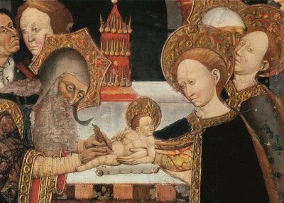 La circoncision du Seigneur. Détail du retable de la vertu de Jaume Ferrer II, école catalane (détail) - Jaume Ferrer