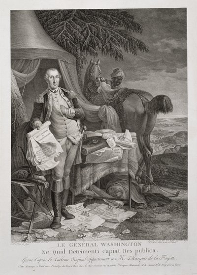 Général Washington, Ne Quid Detrimenti capiat Res publica, gravé par Noël Le Mire, c. 1785 - Jean Baptiste (after) Le Paon