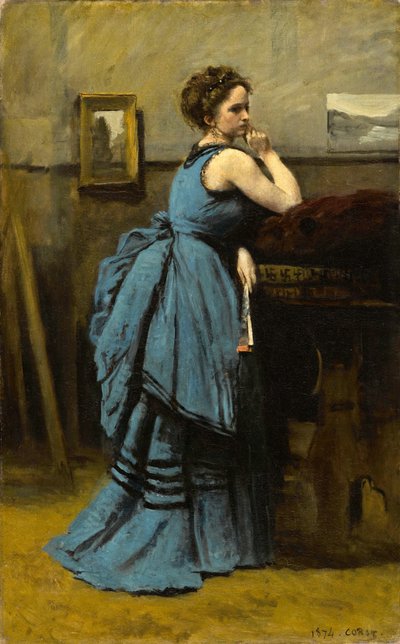 Dame en bleu - Jean Baptiste Camille Corot