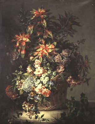 Roses, convolvulus, coquelicots, chèvrefeuille et autres fleurs - Jean Baptiste Monnoyer