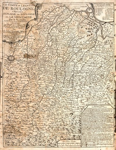Carte du Comté de Boulogne (France) - Jean Baptiste Nolin