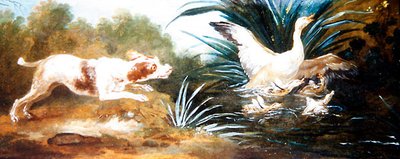 Paysage avec un chien chassant des canards - Jean Baptiste Oudry