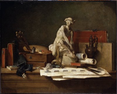 Nature morte aux attributs des Arts - Jean Baptiste Simeon Chardin
