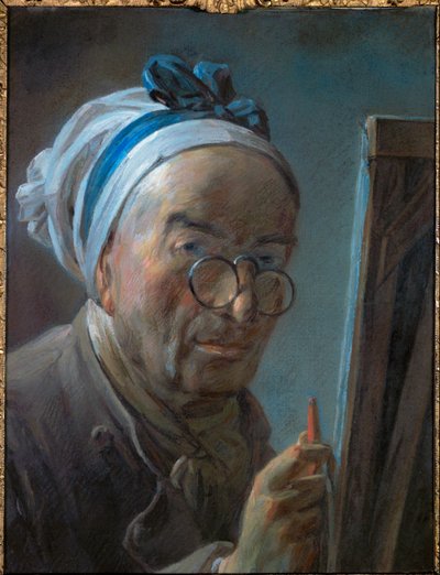 Autoportrait de Chardin avec pince-nez ... - Jean-Baptiste Simeon Chardin