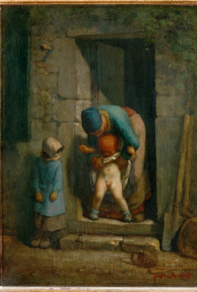 Précaution maternelle (peinture sur toile) - Jean-Francois Millet