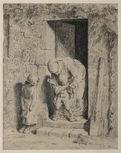 La précaution maternelle - Jean-Francois Millet
