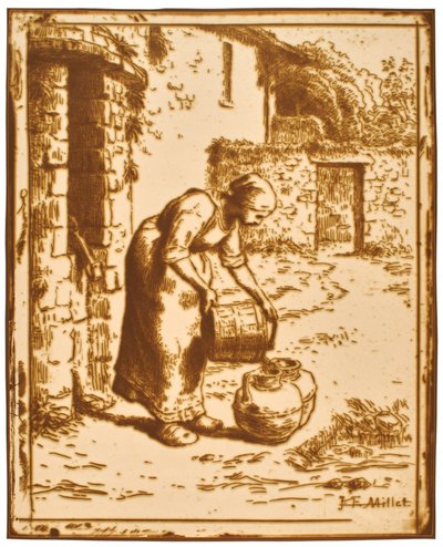 Femme vidant un seau - Jean-Francois Millet