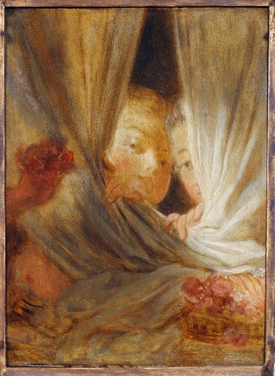 Les curieuses - Deux filles curieuses ... - Jean-Honore Fragonard