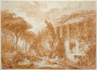 Paysage du parc du château de Marbourg - Jean-Honore Fragonard