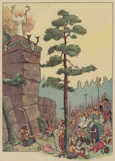 Druides célébrant une fête au Maennelstein, Alsace - Jean Jacques Waltz
