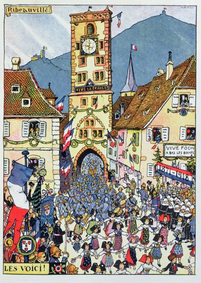 Entrée des troupes françaises à Ribeauvillé, Alsace - Jean Jacques Waltz