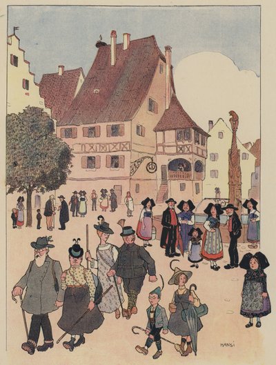 Touristes allemands dans un village d