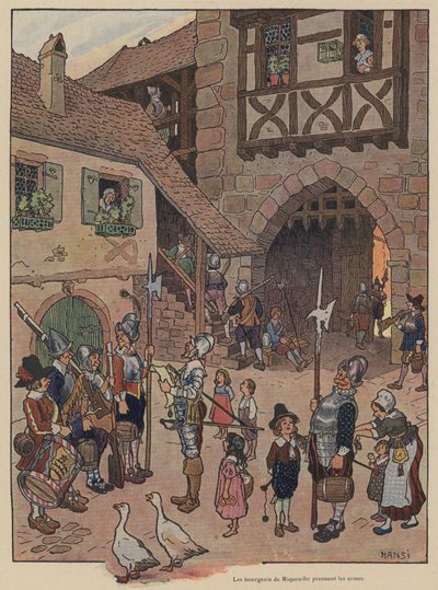 Les bourgeois de Riquewihr appelés aux armes - Jean Jacques Waltz