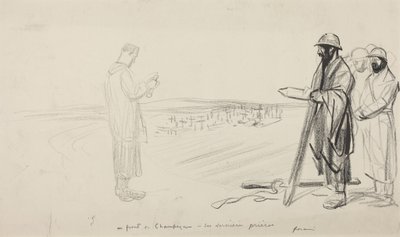 Au front de Champagne - Les dernieres prieres, c.1914-1919 (black ink on paper) - Jean-Louis & Caran D