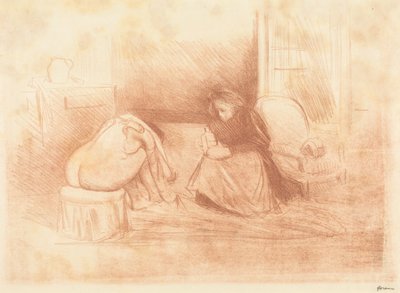 Femme à sa toilette avec sa femme de chambre (2e planche en largeur) - Jean-Louis Forain