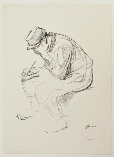 [Soldat écrivant assis] - Jean-Louis Forain