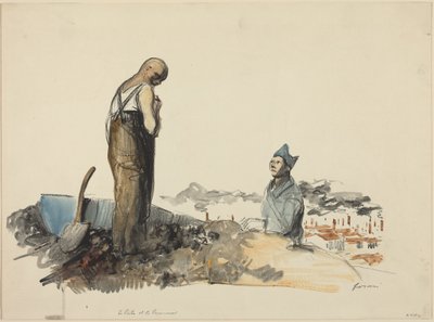 a) « Le Poilu et le prisonnier » (recto) ; b) « Étude de prisonnier » (verso) - Jean-Louis Forain