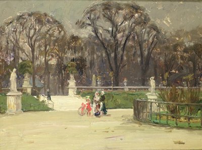 Dans le jardin du Luxembourg (huile sur toile) - Jean-Louis Lefort
