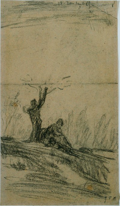 Figure assise sous un arbre - Jean Francois Millet