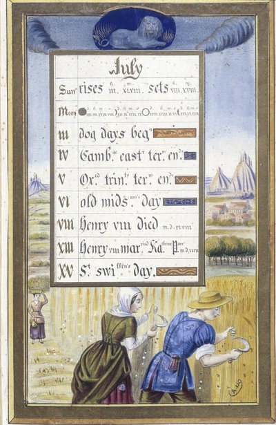 Juillet : la moisson (Lion) - fac-similé des Heures d