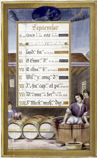 Septembre : la moisson et le signe de la Vierge - dans « Fac-similé des heures d