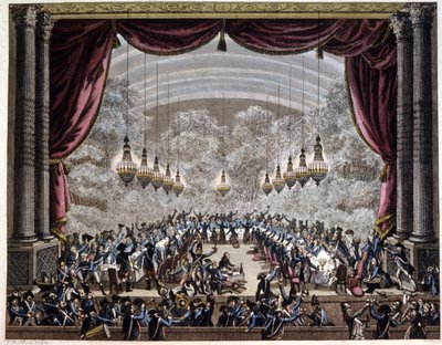 Révolution française : banquet des gardes à Paris, vers 1750-1800 (gravure) - Jean (after) Duplessis Bertaux