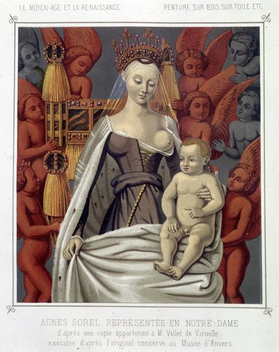 Agnès Sorel (1422-1450) (Dame de Beauté-sur-Marne) représentée à Notre-Dame - Jean (after) Fouquet