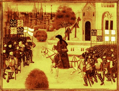 Sermon de John Ball aux paysans, enluminure des Chroniques de Jean Froissart (XIVe siècle). - Jean (after) Froissart