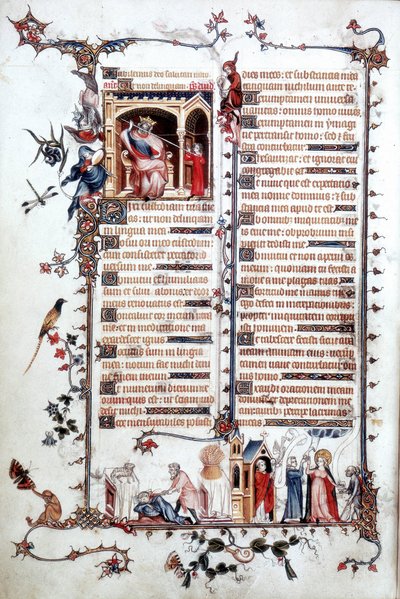 David devant Saül, du Bréviaire de Belleville, vers 1323-26 - Jean (studio of) Pucelle
