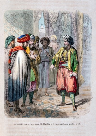 Muhammad Ali envoyant son fils Ibrahim Pacha pour réprimer la révolte saoudienne, 1811-1818 - Jean Adolphe Beauce