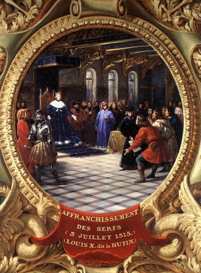 Louis X (1289-1316) le Hutin, roi de Navarre, affranchissant les serfs, 3 juillet 1315 - Jean Alaux