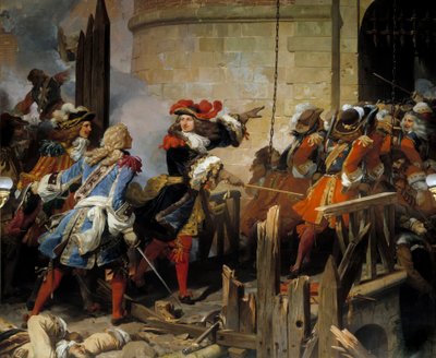 Prise de Valenciennes par Louis XIV (1638-1715) le 17 mars 1677. Vauban dirige les opérations militaires - Jean Alaux